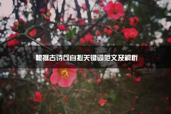 根据古诗句自拟关键词范文及解析