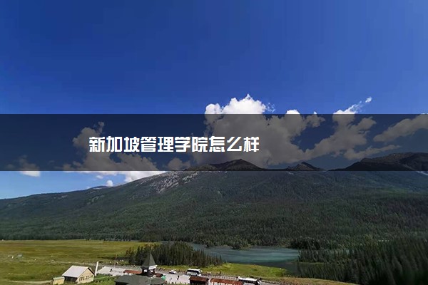 新加坡管理学院怎么样