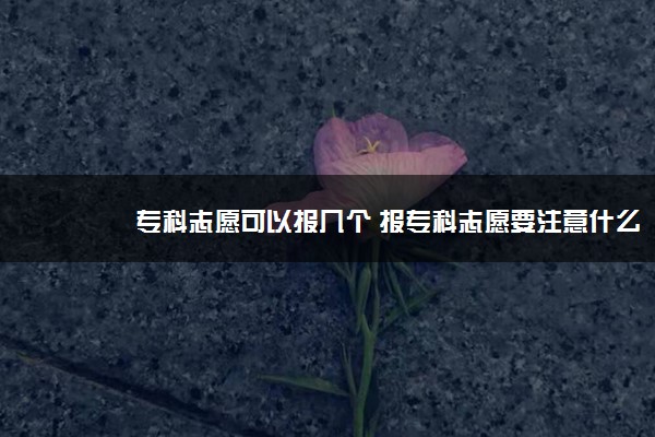 专科志愿可以报几个 报专科志愿要注意什么