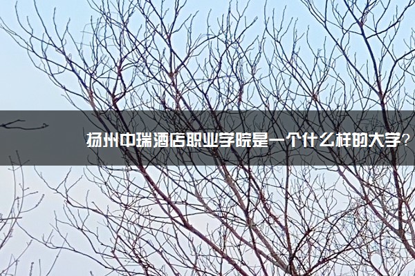 扬州中瑞酒店职业学院是一个什么样的大学？2020年扬州中瑞酒店职业学院介绍