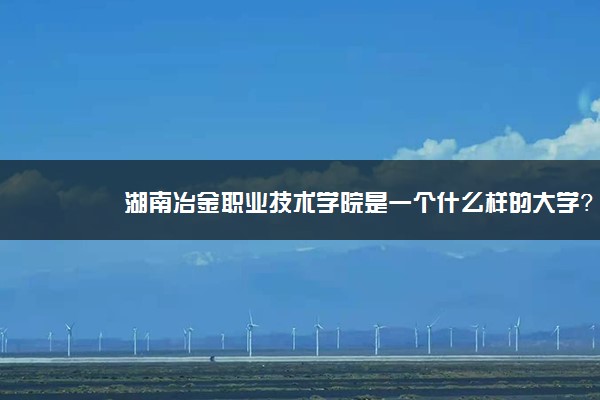 湖南冶金职业技术学院是一个什么样的大学？2020年湖南冶金职业技术学院介绍