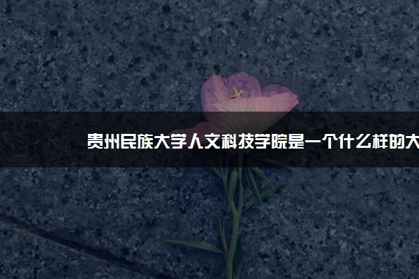 贵州民族大学人文科技学院是一个什么样的大学？2020年贵州民族大学人文科技学院介绍