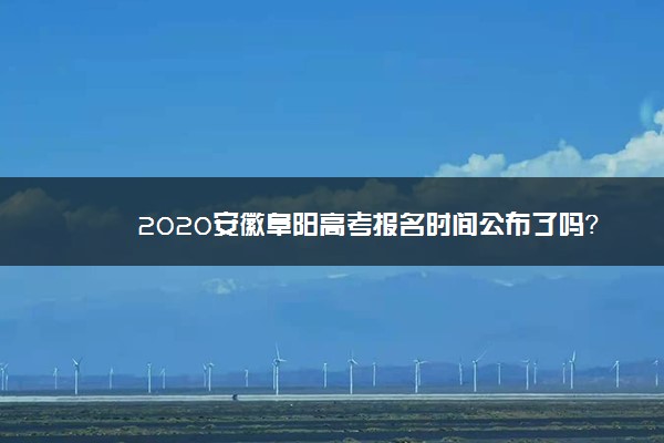 2020安徽阜阳高考报名时间公布了吗？