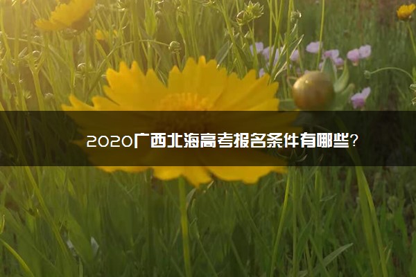 2020广西北海高考报名条件有哪些？