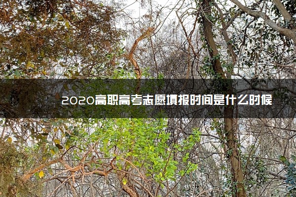 2020高职高考志愿填报时间是什么时候