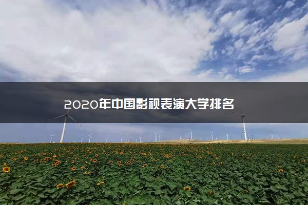 2020年中国影视表演大学排名