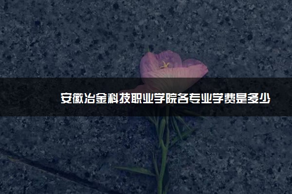 安徽冶金科技职业学院各专业学费是多少