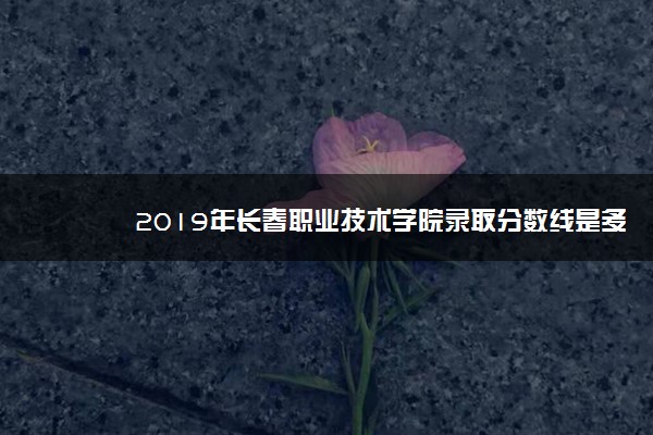 2019年长春职业技术学院录取分数线是多少