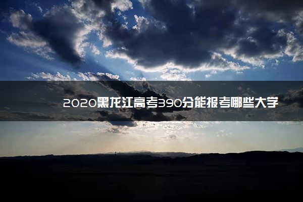 2020黑龙江高考390分能报考哪些大学