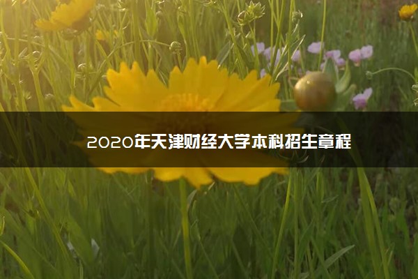 2020年天津财经大学本科招生章程