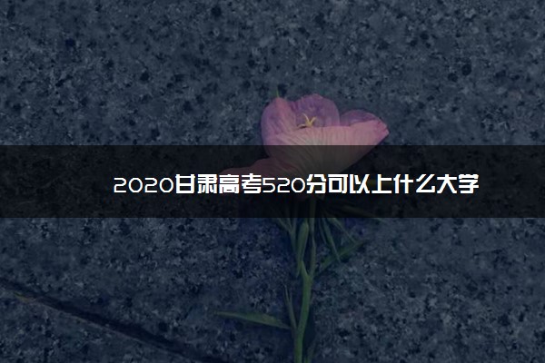 2020甘肃高考520分可以上什么大学