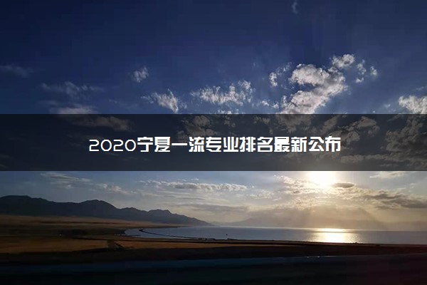 2020宁夏一流专业排名最新公布