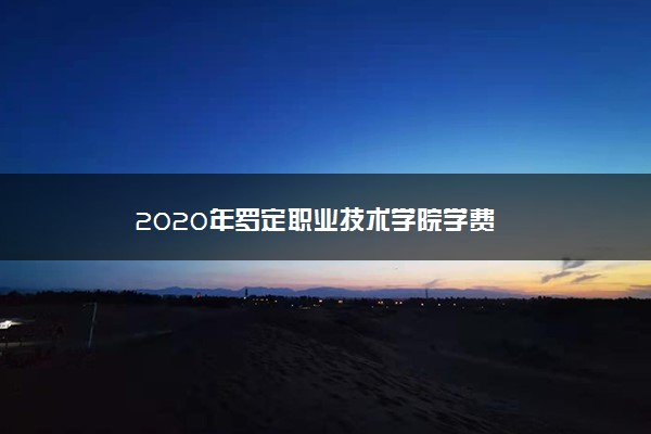 2020年罗定职业技术学院学费