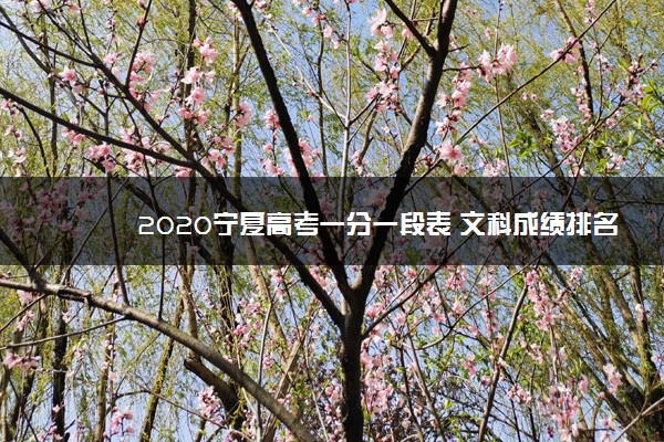 2020宁夏高考一分一段表 文科成绩排名【最新公布】