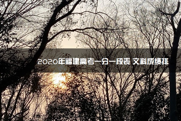 2020年福建高考一分一段表 文科成绩排名