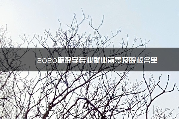 2020麻醉学专业就业前景及院校名单