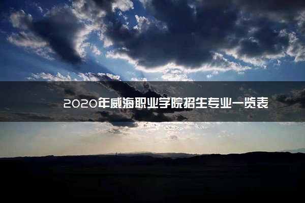 2020年威海职业学院招生专业一览表