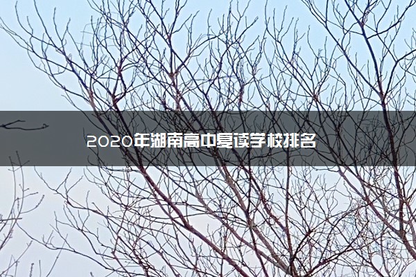 2020年湖南高中复读学校排名