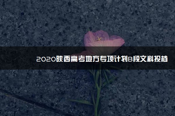 2020陕西高考地方专项计划B段文科投档分数线