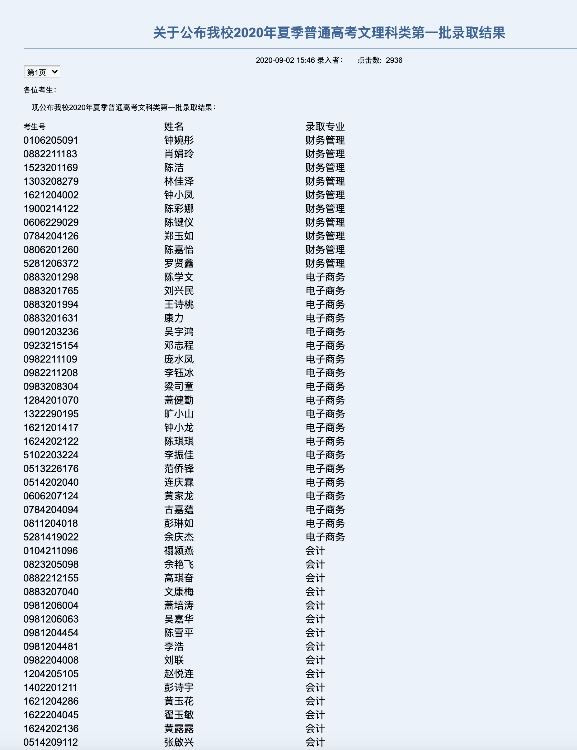 广东工程职业技术学院2020年夏季普通高考文理科类第一批录取结果公布