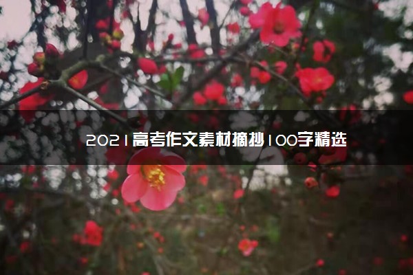 2021高考作文素材摘抄100字精选