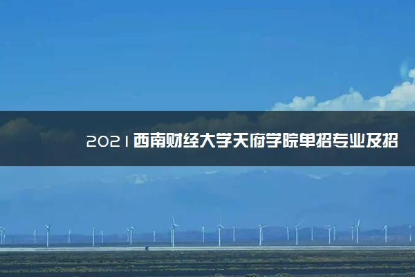 2021西南财经大学天府学院单招专业及招生计划