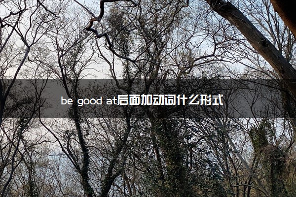 be good at后面加动词什么形式 用法有哪些