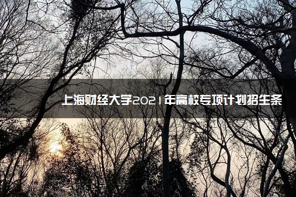 上海财经大学2021年高校专项计划招生条件及计划