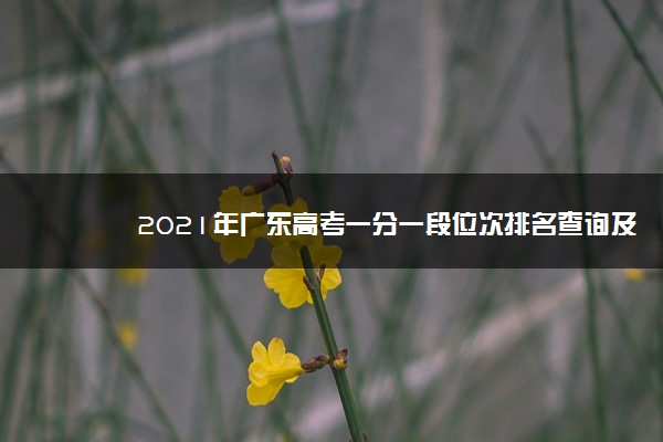 2021年广东高考一分一段位次排名查询及位次对应的大学