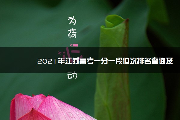 2021年江苏高考一分一段位次排名查询及位次对应的大学