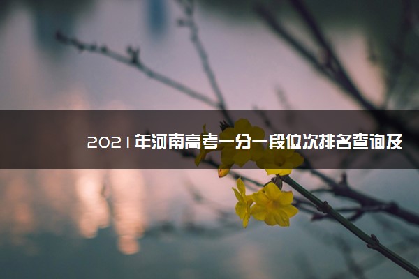 2021年河南高考一分一段位次排名查询及位次对应的大学