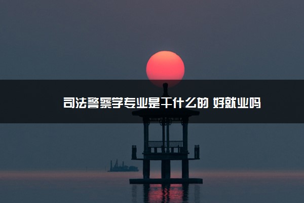 司法警察学专业是干什么的 好就业吗