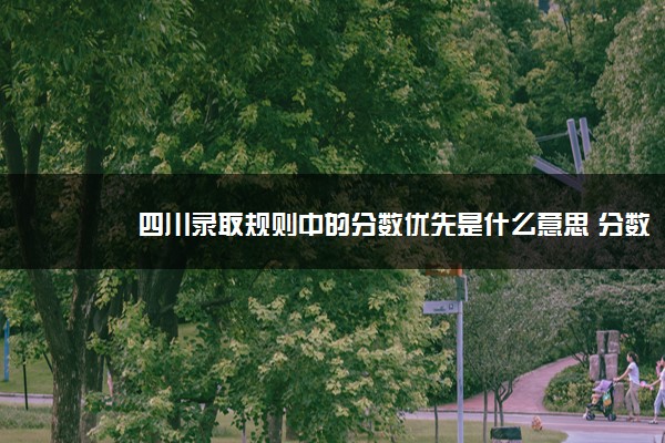 四川录取规则中的分数优先是什么意思 分数优先是怎么录取