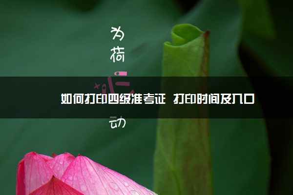 如何打印四级准考证  打印时间及入口