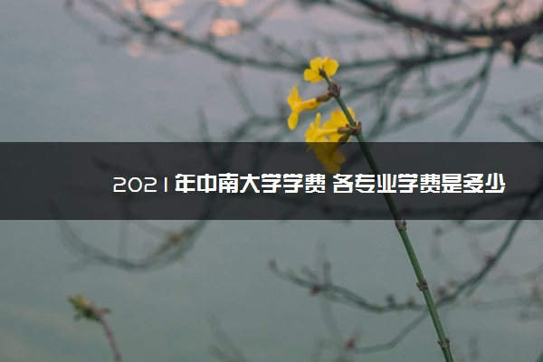 2021年中南大学学费 各专业学费是多少