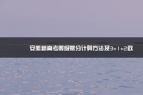 安徽新高考等级赋分计算方法及3+1+2政策解读