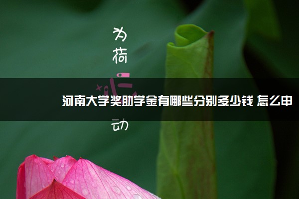 河南大学奖助学金有哪些分别多少钱 怎么申请评定