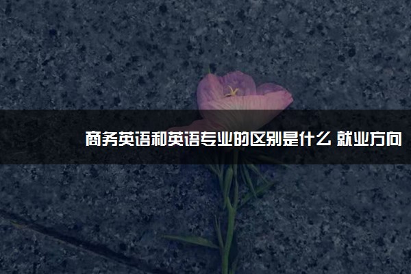 商务英语和英语专业的区别是什么 就业方向有哪些