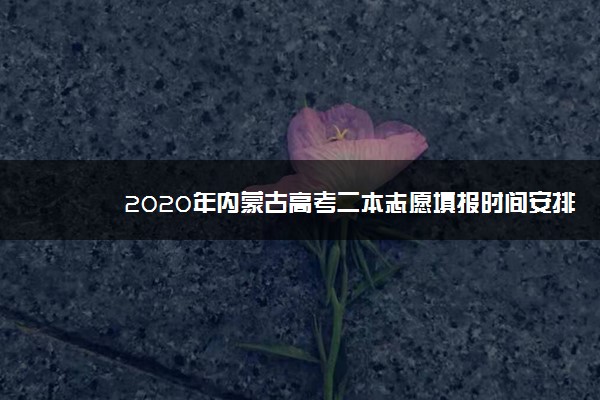 2020年内蒙古高考二本志愿填报时间安排及系统入口网址