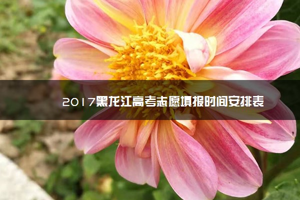 2017黑龙江高考志愿填报时间安排表