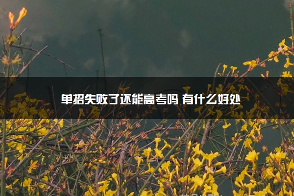 单招失败了还能高考吗 有什么好处