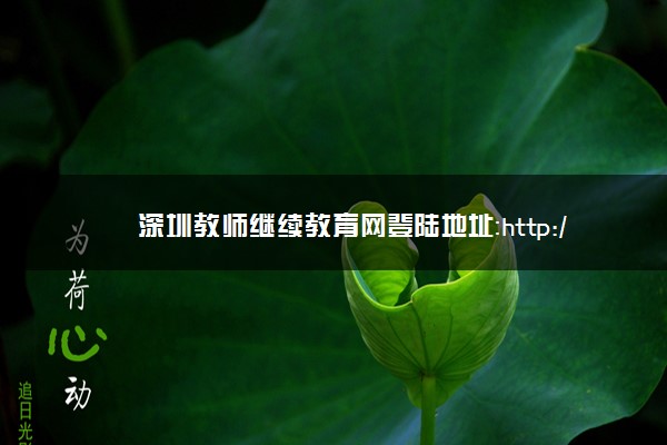 深圳教师继续教育网登陆地址：http://www.0755tt.com/portal