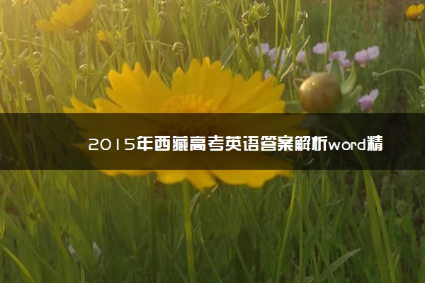 2015年西藏高考英语答案解析word精校版