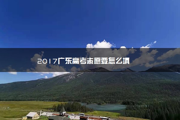 2017广东高考志愿要怎么填