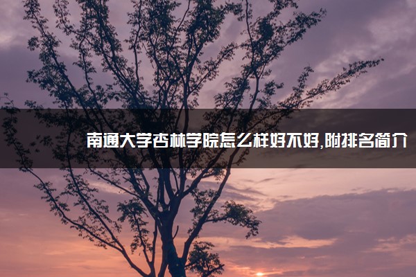 南通大学杏林学院怎么样好不好,附排名简介校友评价(10条)