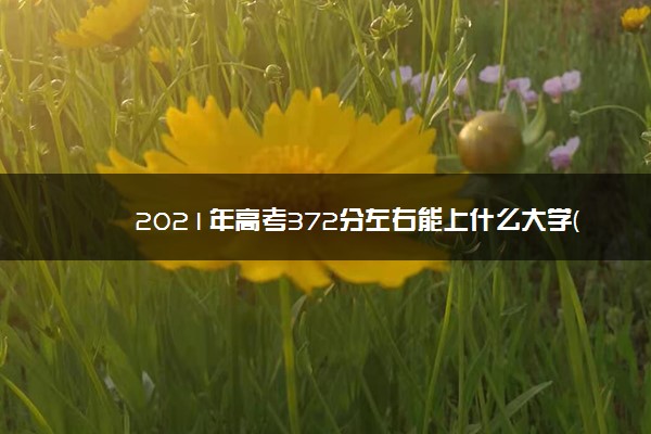 2021年高考372分左右能上什么大学(100所)