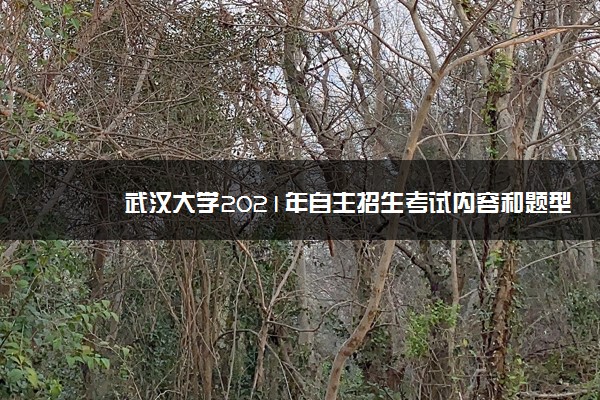 武汉大学2021年自主招生考试内容和题型说明