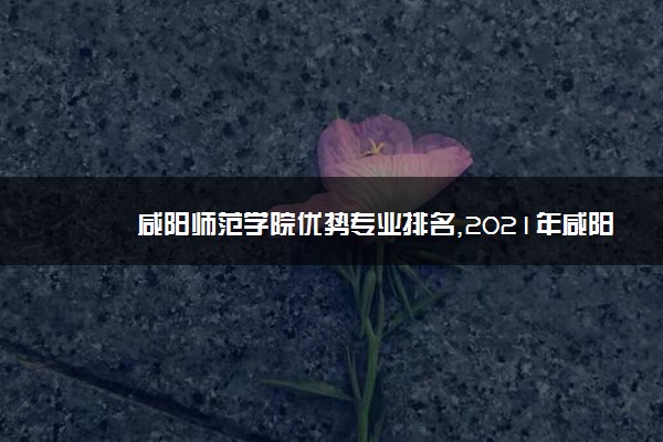 咸阳师范学院优势专业排名,2021年咸阳师范学院最好的专业排名