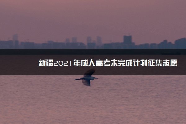 新疆2021年成人高考未完成计划征集志愿12月12日至13日进行