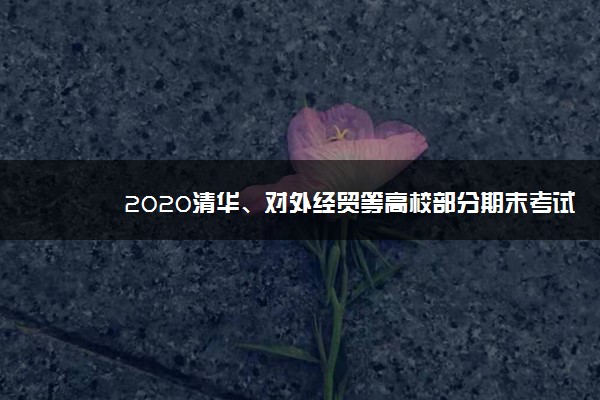 2020清华、对外经贸等高校部分期末考试将线上进行